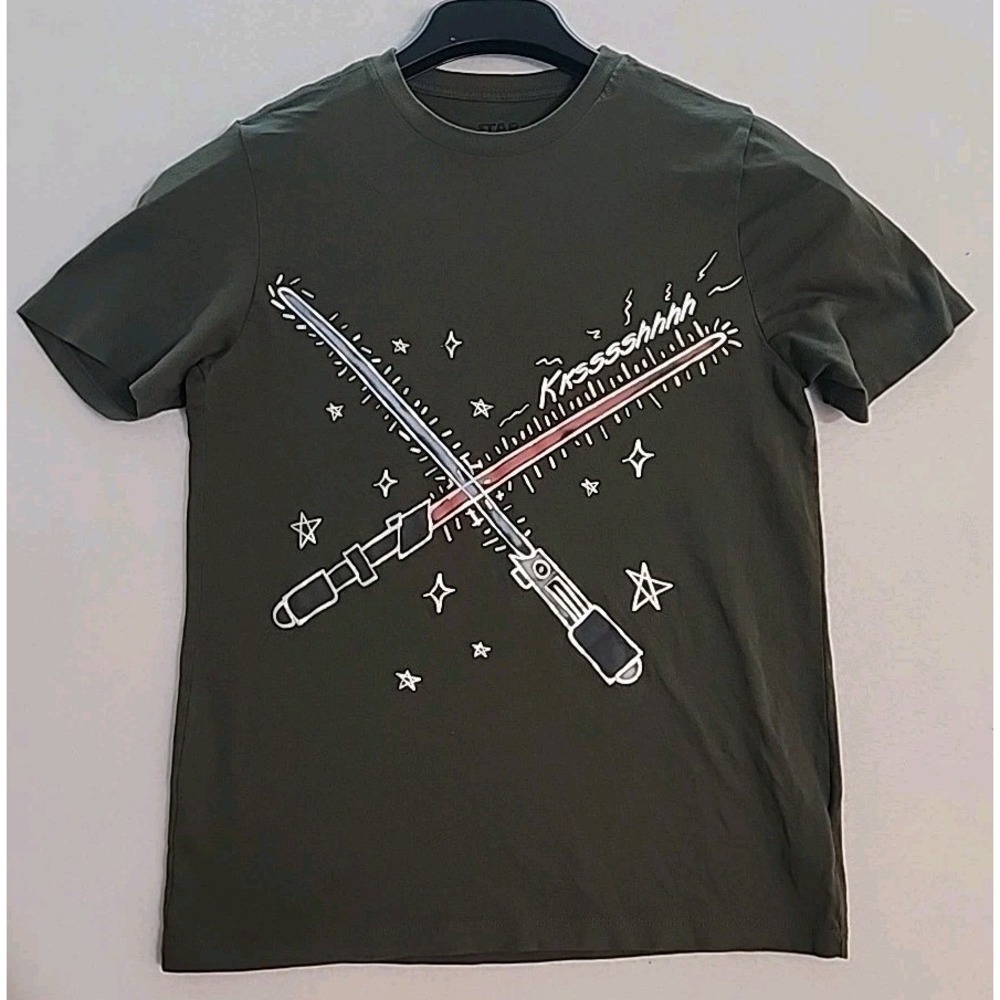 Star Wars Youth Kids Lightsaber  Shirt Army Green Size 12 May The 4th